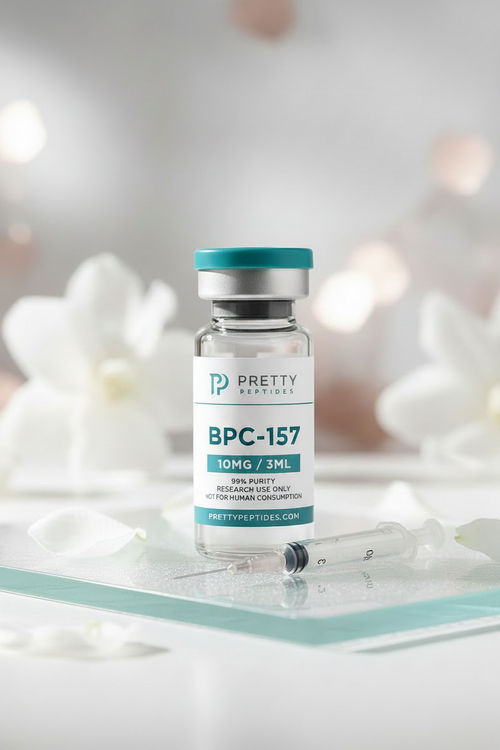 BPC-157 10mg/3mL research peptide vial by Pretty Peptide Co